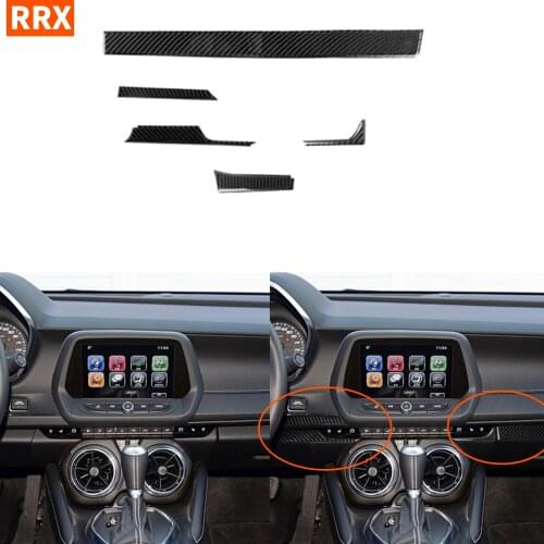 For Chevrolet Camaro 2016 2017 2018 2019 Accessories for Camaro Sticker Carbon Fiber Interior Center Console Dash Cover Stickers