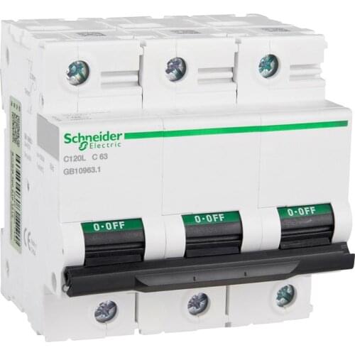 Export C120L Distribution Protection Small Circuit Breaker Original 3P C Curve 63A 400VAC 50/60hz A9N19834 Mini