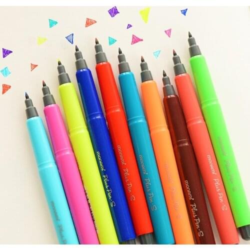 Monami 12 Color Fine Liner Pen Felt Tip Pen Water Ink 0.4mm Art Marker Plus Pens, Drawing Painting Design School E6548