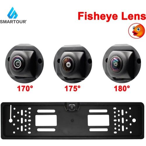 Smartour Car Rear View Camera HD EU European License Plate Frame Parktronic Reverse 8 LED Night Vision Backup Camera