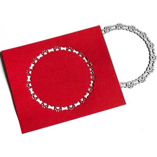 Circle Dog Paw Bone Metal Cutting Dies Stencil Scrapbooking DIY Album Stamp Paper Card Mold Embossing Drop ship