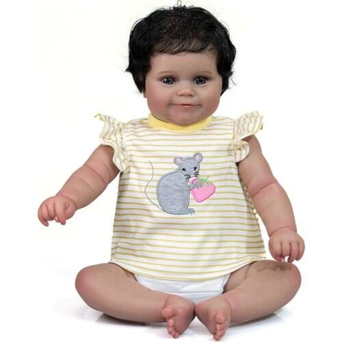 19 Inch 48cm Reborn Baby Dolls Newborn Sweet Face Vinyl Newborn Bebe Cloth Body Real Soft Touch Bebe Reborn Doll Kids Toy Gifts