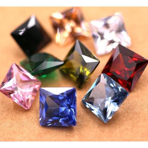 Square Zircon glass crystal strass artificial gemstone Pointback rhinestones for earring necklace pandent