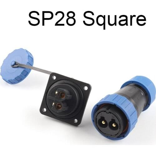 LP/SP28 IP68 Square Aviation Connector No welding Screw Terminal Quick Waterproof Cable Connectors Male Female plug&socket S