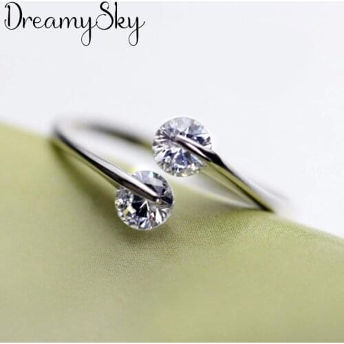 Hot Sale Charming Romantic Zircon Beads Rings for Women Men Jewelry Adjustable Size Rings Christmas Gift Dropship 2021