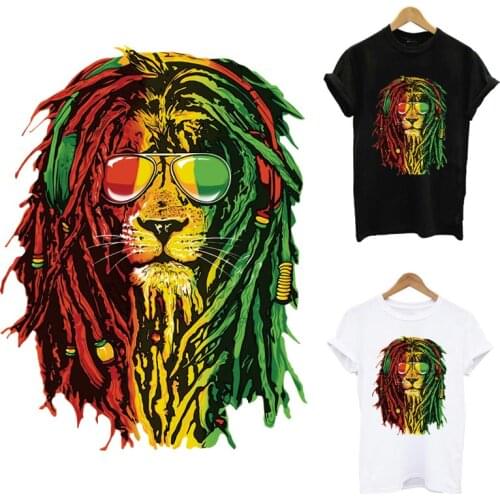 Fashion Lion King Thermal Heat Transfer Sticker On Clothes DIY A-Level Washable Iron On Patches Print-On T-Shirt Applique Decor