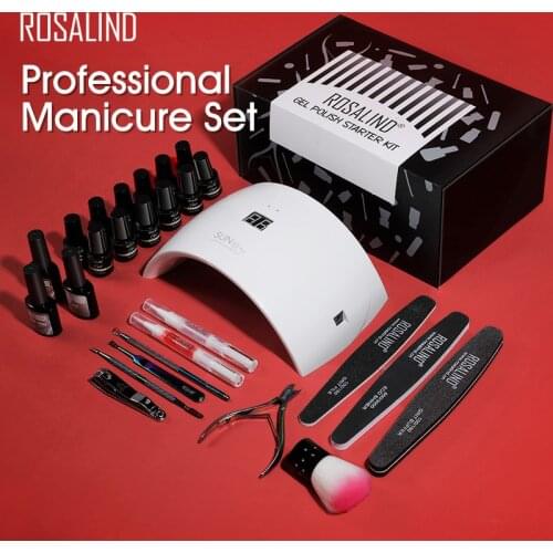 ROSALIND Gel Kit Manicure Tools Nail Art Design Gel Varnishes Polish Soak Off Gel Semi Permanent Nail Need Cured by UV LED Lamp