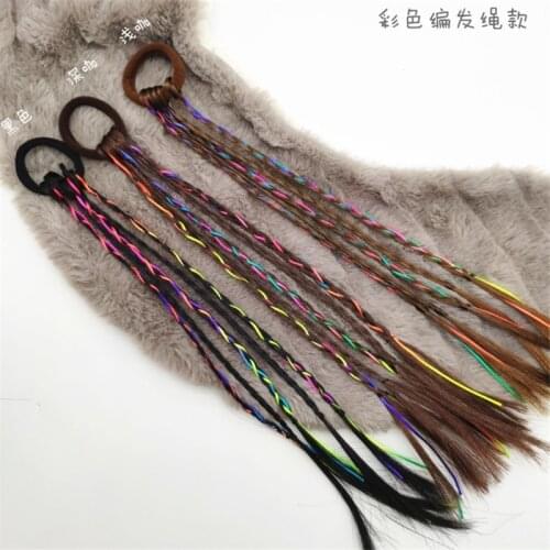 New Cute Girls Elastic Hair Rope Rubber Bands Braides Hair Accessories Wig Elastic Hair Band Kids Twist Braid Rope Hair Braider