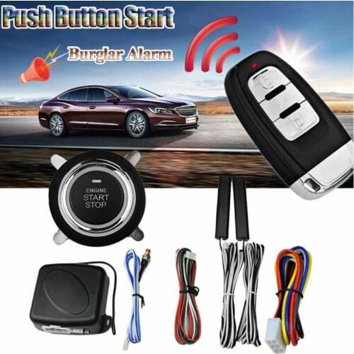 12V Universal 8Pcs Car Alarm Keyless Start Security System PKE Induction Anti-theft Keyless Entry Push Button Remote System