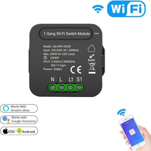 Tuya Smart WIFI On-off Device Smart Switch Dual Control Switch 100-240VAC APP/Voice Control Home WIFI Smart Switch Zero Fire