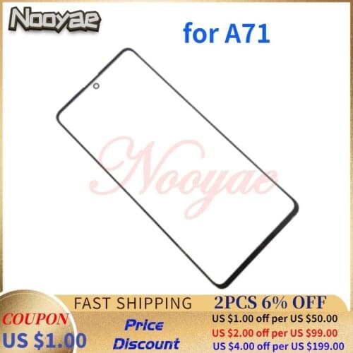 Novaphopat 10Pcs/Lot A715 Glass Screen For Samsung A71 Glass lens Front Outer Panel ( NOT Touch Sensor Digitizer )