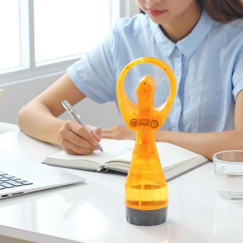Water Spray Fan Handheld Mini Cooling Spray Fan Battery Small Fan Cleanable and safe elastic fan leaves Handheld Fan for student