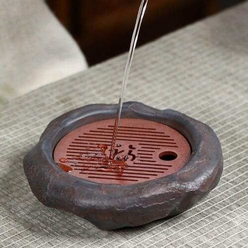 Vintage Tea Tray Kung Fu Tea Set Drainage Water Storage Tea Tray Accessories Chinese Style Bandeja Bambu Teaware Tools DI50CP