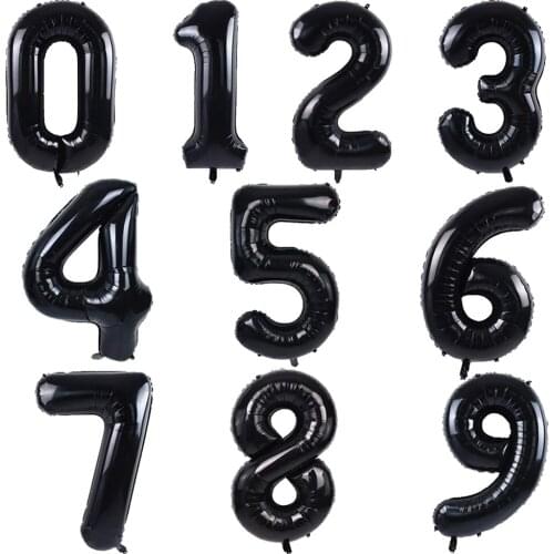 16 32 40 inch number balloons Big Black Figure Foil Balloon Wedding Birthday Party Decoration Balloons