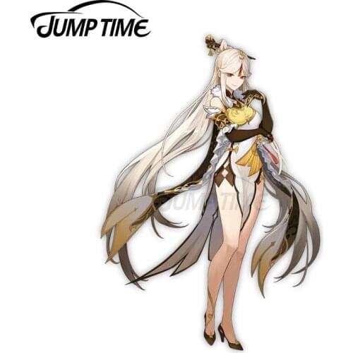 Jump Time 13 x 5.8cm For Genshin Impact Ningguang Anime Car Stickers Vinyl Car Decoration Bumper Window Waterproof VAN RV Decal