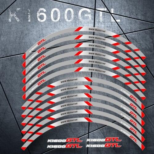High quality Motorcycle front and rear wheels Edge Outer Rim Sticker Reflective Stripe Wheel Decals For BMW K1600GTL