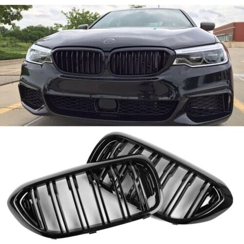 Replacement Front Bumper Grill For BMW G30/G38 5 Series M5 G31 520i 530i 540i 2017-2019 2-Slat Gloss Black Front Kidney Grille