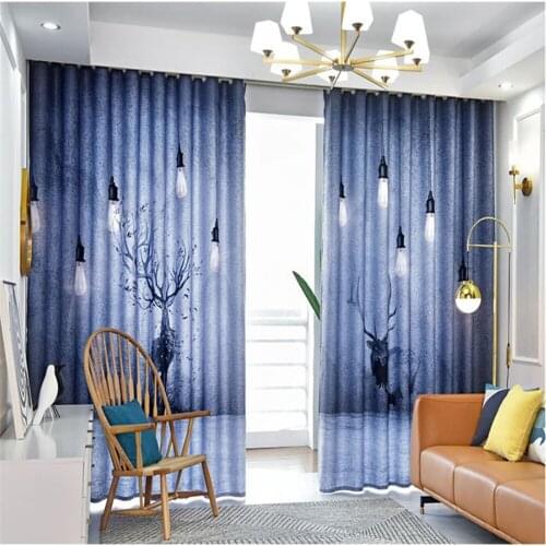 Custom any size photo Bedroom living room bay window curtains cold and windproof thickening blackout fabric