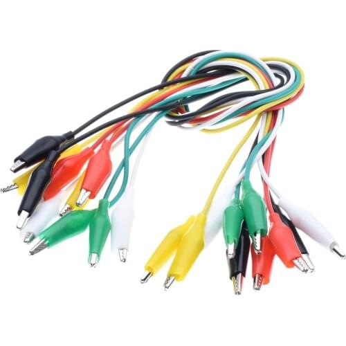 10pcs/lot Alligator Clips Electrical DIY Test Leads Alligator Double-ended Crocodile Clips Roach Clip Test Jumper Wire