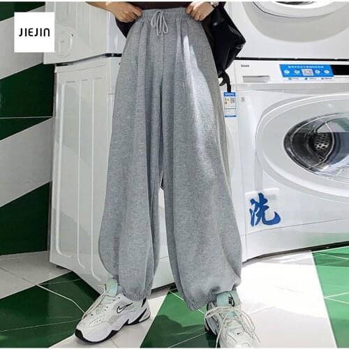 Women Casual Sport Pants Solid Running Jogger Pants Female Solid Tracksuit Elastic Waist Ladies Sweatpants Baggy Trousers Dance