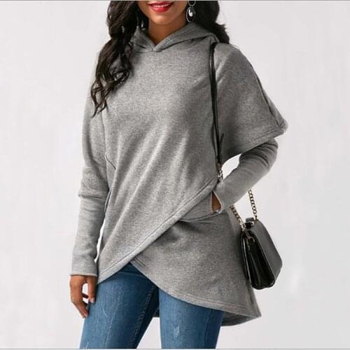 AECU Women Hoodies Sweatshirts Autumn Winter Plus Size Long Sleeve Pocket Pullover Hoodie Female Casual Warm Hooded Sweatshirt