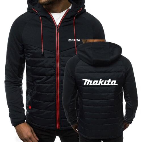 2021 Mens Hoodies Makita Logo Hip Hop Fashion Casual Padded Jacket Motorsport Print Unisex Coats Male Sports Zipper Tops