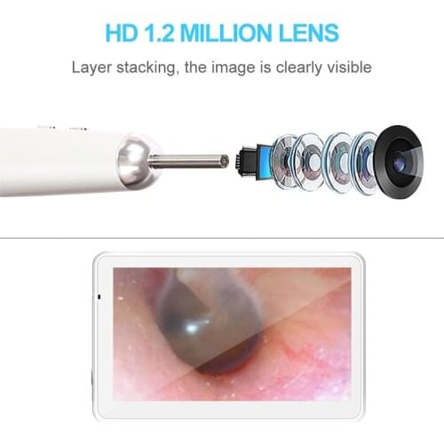 3.9MM Digital Otoscope 1080P Ear Cleaning Endoscope Camera Earwax Cleaning Tool with 7 Inch LCD Screen 6 Led Adjustable Light