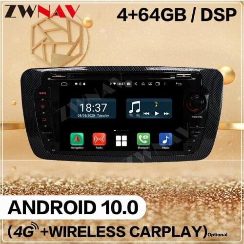 4G+128G Carplay 2 Din For SEAT IBIZA 2009 2010 2011 2012 2013 Android 10 Screen Audio Radio GPS Navi Wifi Head Unit Auto Stereo