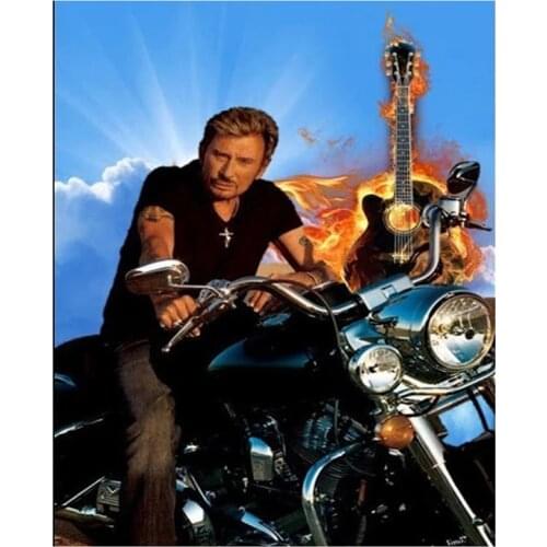 5D DIY Full Round/Square Diamond Painting French Rock Star Johnny Hallyday 3D Embroidery Cross Stitch Mosaic Home Decor Y1143