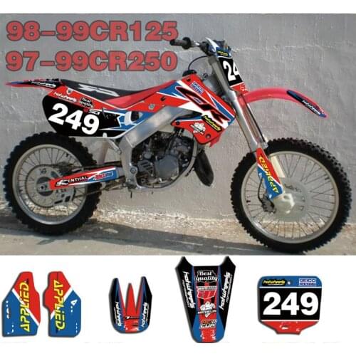 Free Customized Motorcycle Team Graphic Decals Stickers For Honda CR125 CR 125 125CR 1998 1999 CR250 CR 250 250CR 1997 1998 1999