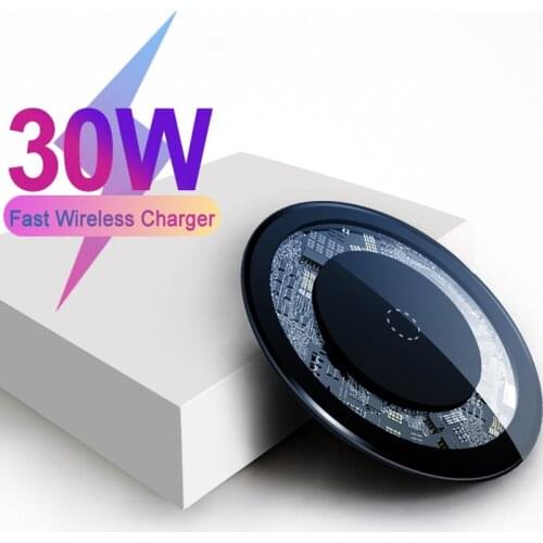 15W/30W Wireless Charger Pad QI Fast Charging For iPhone 12 ProMax Induction USB Phone Charger For Xiaomi Samsung Charge Docks