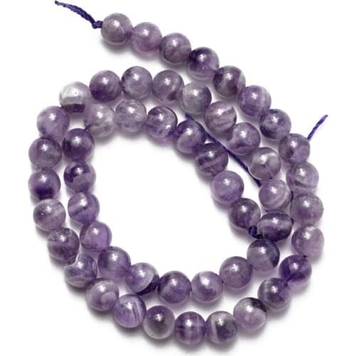 Wholesale Natural Dream Amethysts Purple Crystal Beads 4 6 8 10 12mm Loose Beads for Jewelry Making Accessories Bracelet DIY