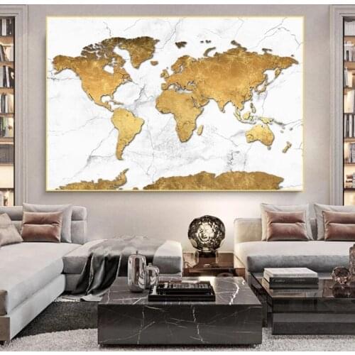 World Map Decorative Posters and Prints Wall Art Canvas Paintings Modern Big Size Picture for Living Room Home Decor Cuadros