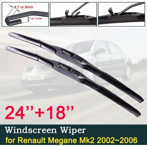 For Renault Megane Mk2 2002~2006 2003 2004 2005 Front Window Windscreen Windshield Wipers Car Wiper Blade Car Accessories