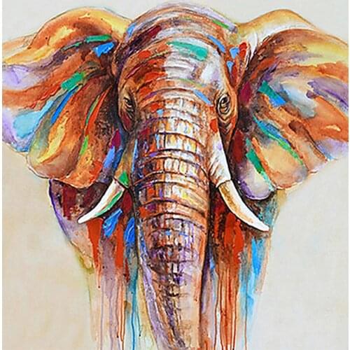 JMINE Div 5D colorful Elephant Full Diamond Painting cross stitch kits art High Quality Animal 3D paint by diamonds
