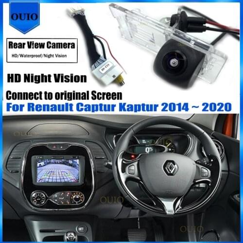 Original Screen Video Input Rear Camera For Renault Captur Kaptur 2014 2015 2016 2017 2018 ~ 2020 Reverse Back Up Parking Camera