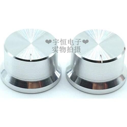 2 Pieces Silver Aluminum Alloy hat type Knob Diameter 30MM Height 18MM Flower Shaft Hole Potentiometer Encoder Switch Cap