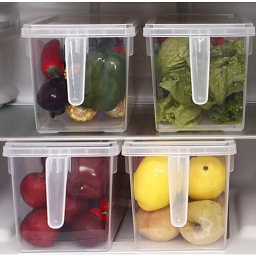 Refrigerator Storage Boxes Food Container Sealed Crisper with Lid For Kitchen Transparent PP Storage Box