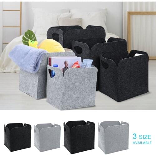 1PCS Portable Felt Laundry Basket Clothes Toys Sundries Storage Basket Cloth Felt Storage Box Bedroom Socks Tshirt Storage Box