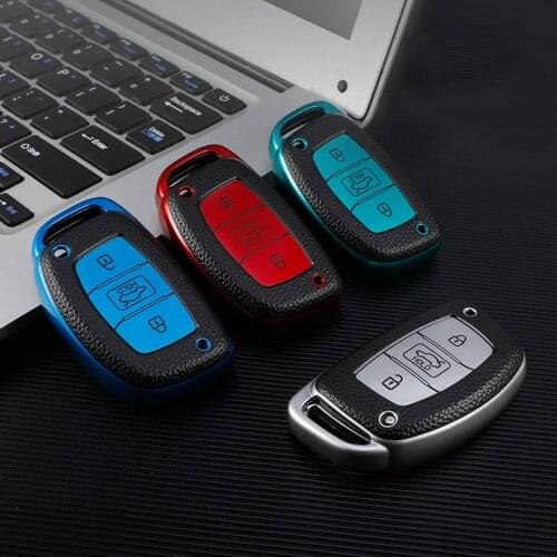 Leather TPU Car Key Case bag For Hyundai IX30 IX35 IX20 Tucson Elantra Verna Sonata Smart Remote Cover Protect Bag Accessories