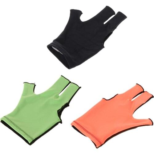 Lycra Fabric Snooker Billiard Cue 3 Finger Gloves Pool Left Hand Open Accessory