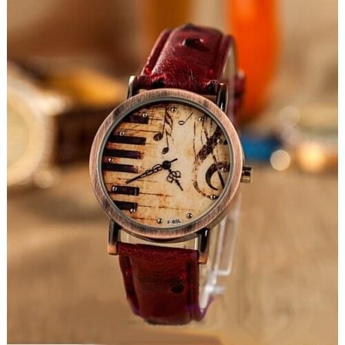 Gnova Fashion Music Watch Woman Piano wristwatch Melody women PU Leather Korean Fashion casual dress watch Men watch B102