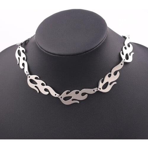 Mental Flame Statement Necklaces For Women And Men Jewelry Punk Hip Hop Rock Party Ins