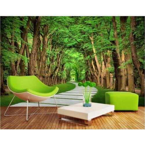 Custom photo 3d room wallpaper Non-woven mural Trees Slate Path decoration painting 3d wall murals wallpaper for walls 3 d