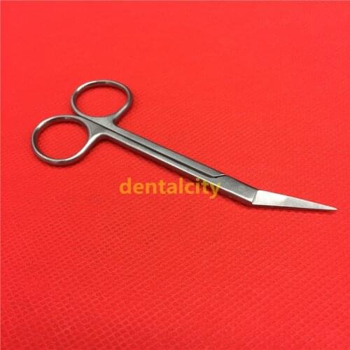 1pcs Stainless Steel Plastic Surgery Scissors Bevel Bend Head 45 Degree Cut Surgical instruments