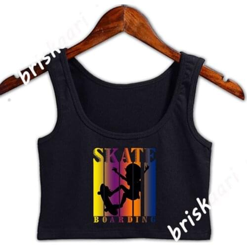 Skateboarding Skateboard Skater Crop Top Women Tops Gift Plus Size 4xl Custom Unique Girls Pictures Summer Vest