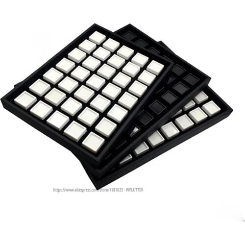 High Quality Gem Display Tray Diamond Holder Gemstone Boxes 35 & 48 Cells Gem Organizer Jewelry Showcase Inside Box 3x3cm