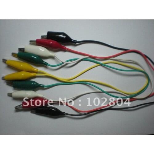 Middle-size 35mm Alligator Test Clip Lead line cable 5 colors 50cm 5 set per Lot