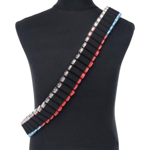 Tactical 50 Rounds Cartridge Shoulder Belt 12 Gauge Bullet Ammo Holder Hunting Military Airsoft Shotgun Shell Bandolier Belt
