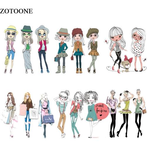 ZOTOONE Iron on Transfers Fashion Sweet Cute Girls Patch for Clothing Applications T-shirt Heat Transfers Appliques Stickers E
